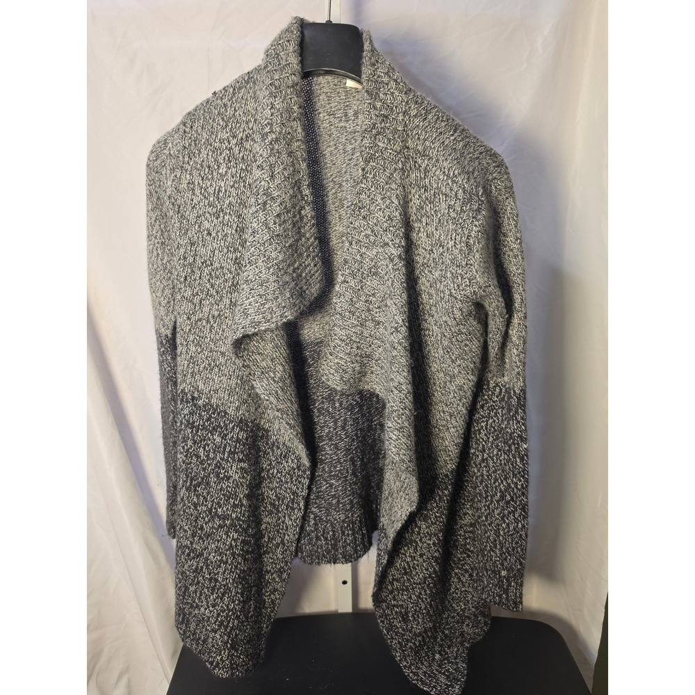 RD Style Womens Grey Ombre Marled Knit Waterfall‎ Open Front Cardigan Small